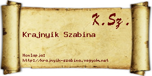 Krajnyik Szabina névjegykártya